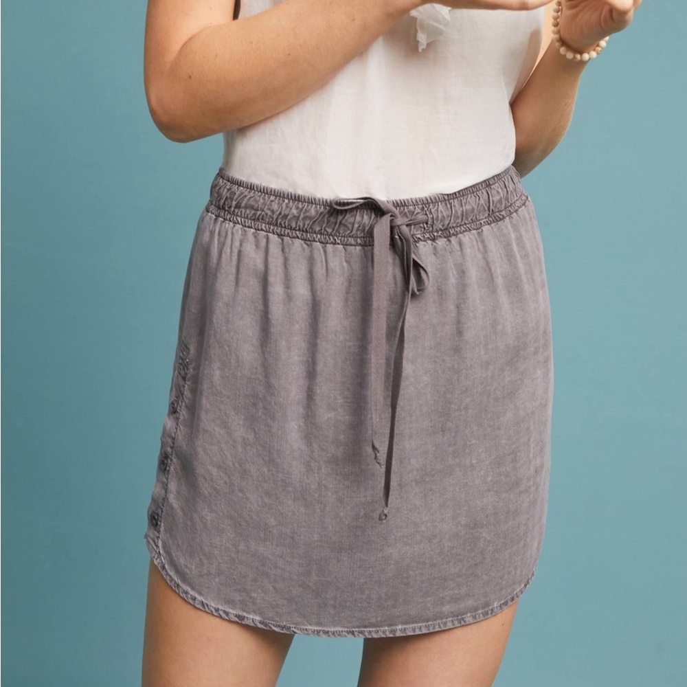 Anthropologie Gray Mini Skirt